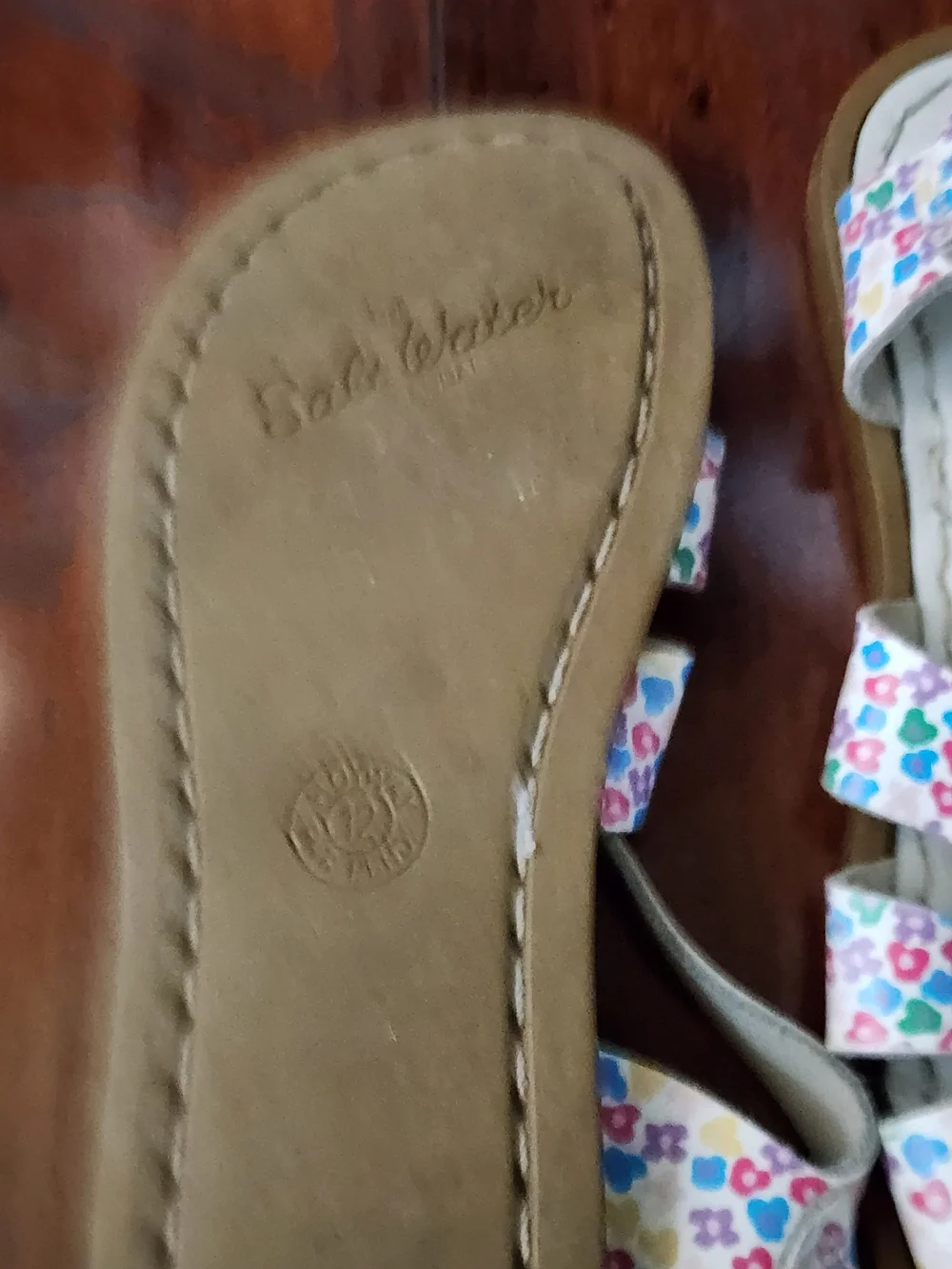 Salt Water Sandals Toddler Size 12 White Floral Leather Buckle Sandals